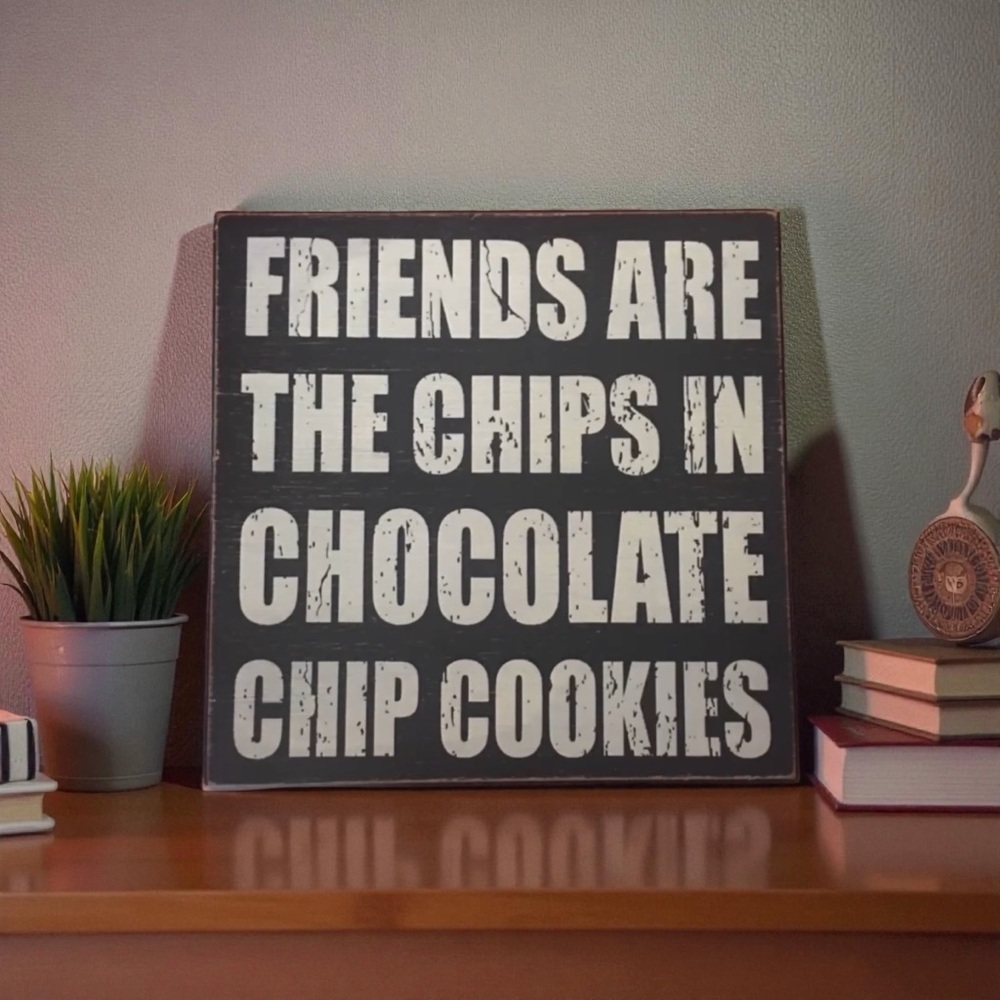 Friends =Cookies Distressed Wooden Sign